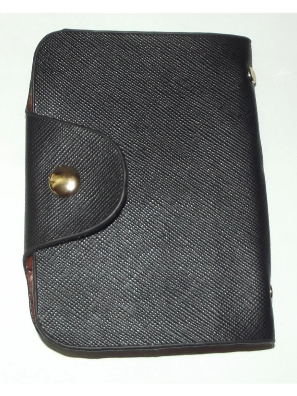 Card Filer Book Business Credit Card black 6 sleeves brown faux croc Tong Guang